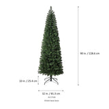 7.5 Foot Pencil Deerfield Spruce Tree with Warm Pre-Lit LED Cluster Lights and Foot Pedal