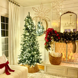 7.5 Ft. Grand Bank PE Slim Christmas Tree with 8 Function Color Changing LED Lights, and Quick Shape Technology