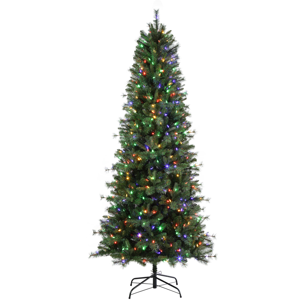 7.5 Ft. Grand Bank PE Slim Christmas Tree with 8 Function Color Changing LED Lights, and Quick Shape Technology