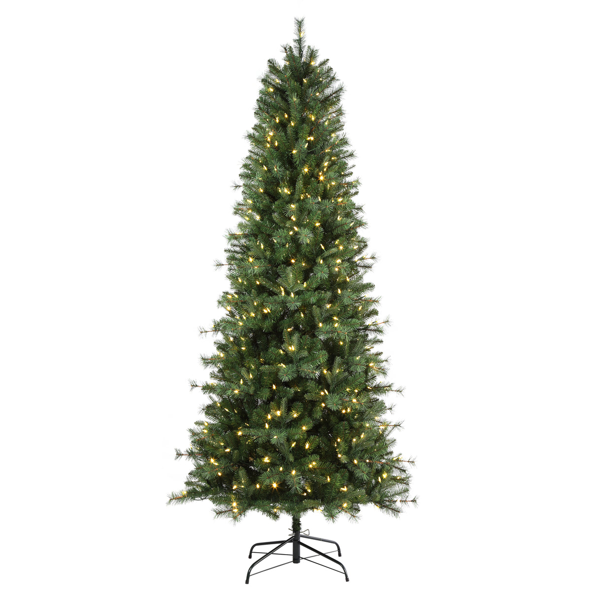 7.5 Ft. Grand Bank PE Slim Christmas Tree with 8 Function Color Changing LED Lights, and Quick Shape Technology