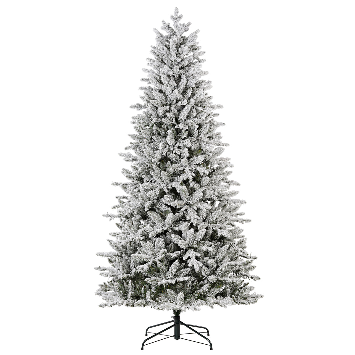 Flocked Queensbury Fir 7.5 Ft. Christmas Tree with 8 Function Lights Including Twinkle