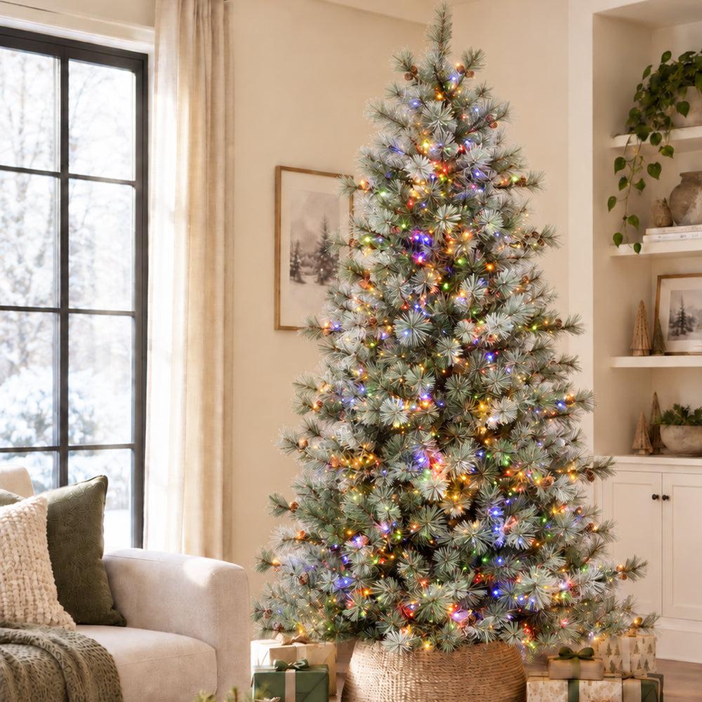 Silverwood Pine 7.5 Ft. Christmas Tree with 8 Function Lights Including Twinkle
