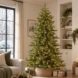 Madison Pine 7.5 Ft Pre-Lit Christmas Tree with 8 Different Light Settings including Twinkle