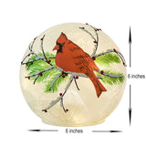 6 Inch Diameter Cardinal Christmas Globe