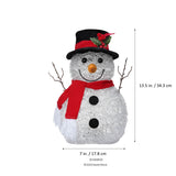 13 Inch Spun Acrylic Snowman with LED Lights