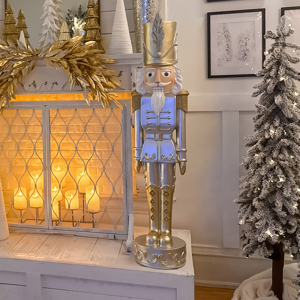 Gold and Silver Christmas Nutcracker (2 Sizes Available)