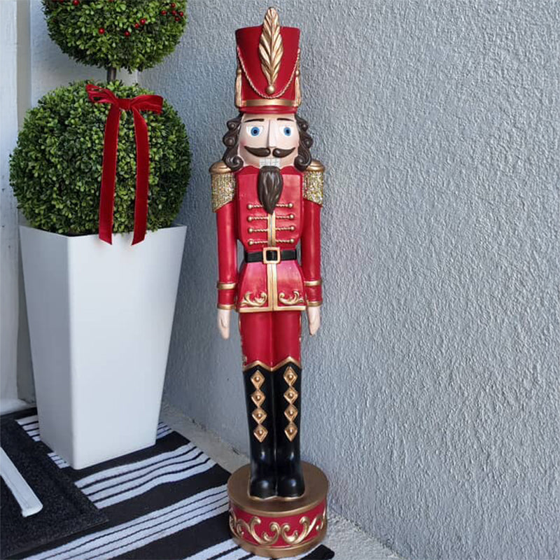 37 Inch Decorative Christmas Nutcracker -  Dark Red/Gold
