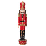 37 Inch Decorative Christmas Nutcracker -  Dark Red/Gold - Solid Resin Construction Large Christmas Nutcracker