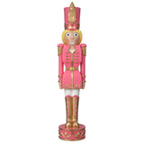 37 Inch Decorative Christmas Female Nutcracker -  Pink/Gold - Solid Resin Construction Large Christmas Nutcracker