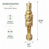 37 Inch Decorative Christmas Nutcracker -  Gold
