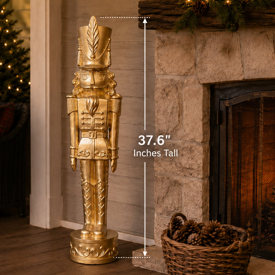 37 Inch Decorative Christmas Nutcracker -  Gold