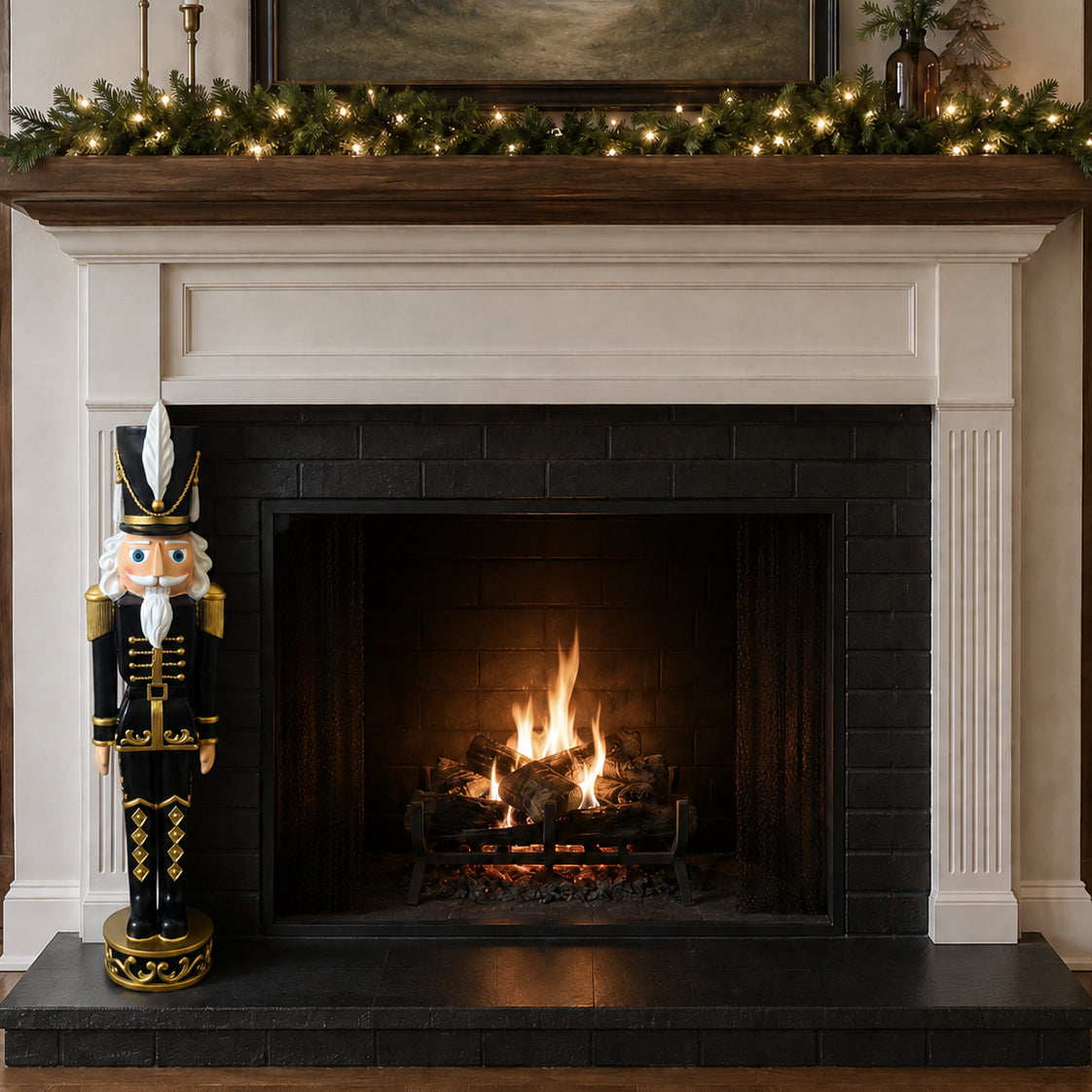 37 Inch Decorative Christmas Nutcracker -  Black and Gold