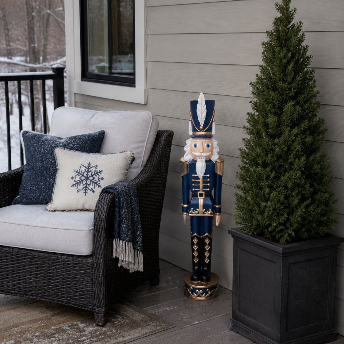 37 Inch Decorative Christmas Nutcracker -  Blue and Gold