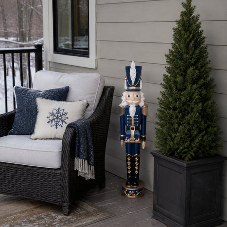 37 Inch Decorative Christmas Nutcracker -  Blue and Gold