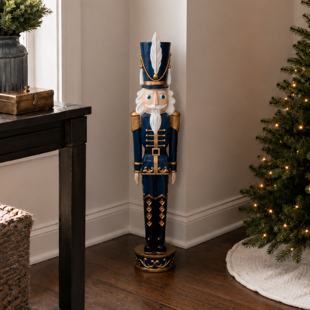 37 Inch Decorative Christmas Nutcracker -  Blue and Gold