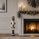 37 Inch Decorative Christmas Nutcracker -  White and Black