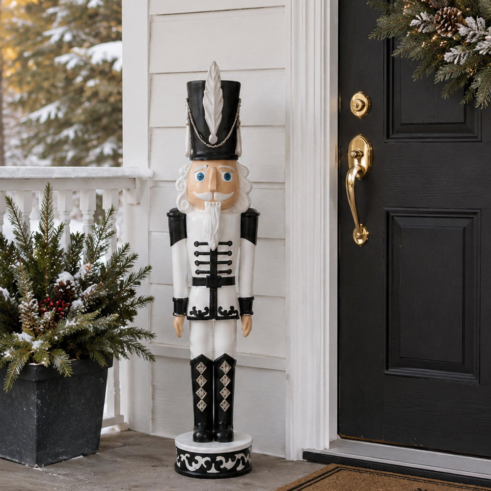 37 Inch Decorative Christmas Nutcracker -  White and Black