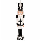 37 Inch Decorative Christmas Nutcracker -  White and Black