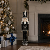 37 Inch Decorative Christmas Nutcracker -  Black and Silver