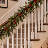 Classic Forest Pre-Lit Christmas Garland- 9 Feet Long with Twinkle Lights and Real Pinecones