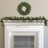 6 Foot Bergen Pine Pre-lit Artificial Christmas Garland with Gold Accents