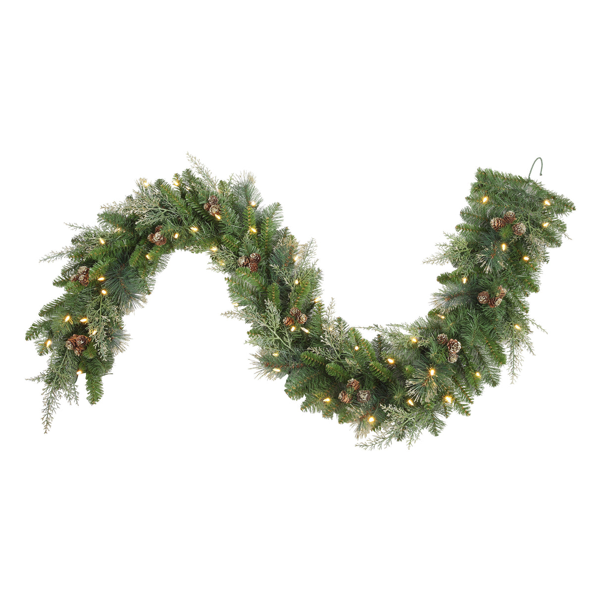 6 Foot Bergen Pine Pre-lit Artificial Christmas Garland with Gold Accents
