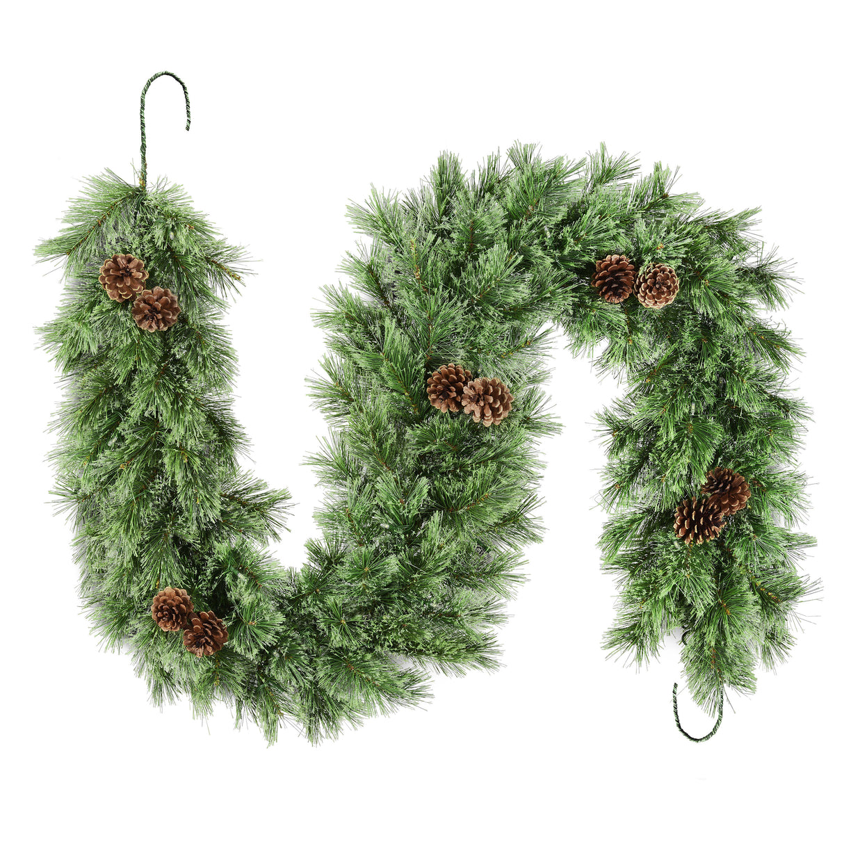Haute Decor 6 Foot Cashmere Christmas Garland with 50 Warm White LED Lights