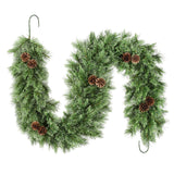Haute Decor 6 Foot Cashmere Christmas Garland with 50 Warm White LED Lights