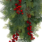 Set of 2 Pre-lit Classic Christmas Chairback Swags
