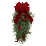 Set of 2 Pre-lit Classic Christmas Chairback Swags