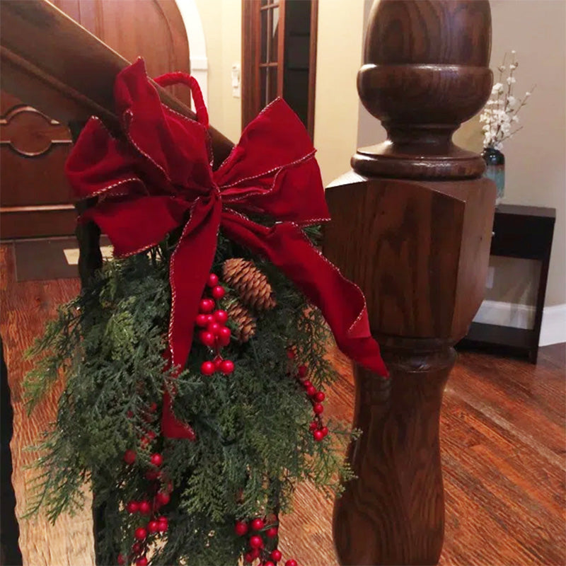Set of 2 Pre-lit Classic Christmas Chairback Swags