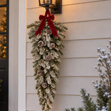 Snowy Stockbridge Pre-Lit 3 Foot Swag with Twinkle Lights and Silver Glitter Pinecones