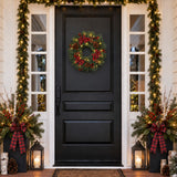 Smoky Mountain Pine 24 Inch Pre-Lit Holiday Wreath