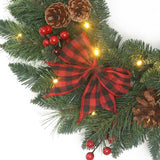 Smoky Mountain Pine 24 Inch Pre-Lit Holiday Wreath