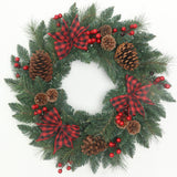 Smoky Mountain Pine 24 Inch Pre-Lit Holiday Wreath