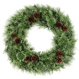 Haute Decor 24 Inch Cashmere Christmas Wreath with 50 Warm White LED Lights