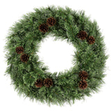 Haute Decor 24 Inch Cashmere Christmas Wreath with 50 Warm White LED Lights