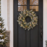 Snowy Stockbridge 24 Inch Wreath with Twinkle or Steady Light Settings