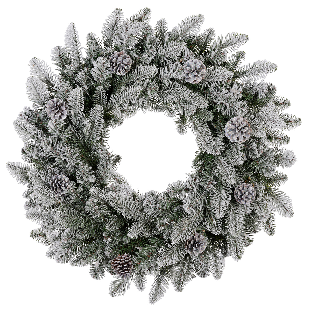 Snowy Stockbridge 24 Inch Wreath with Twinkle or Steady Light Settings