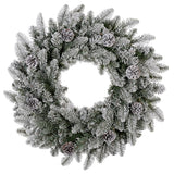 Snowy Stockbridge 24 Inch Wreath with Twinkle or Steady Light Settings
