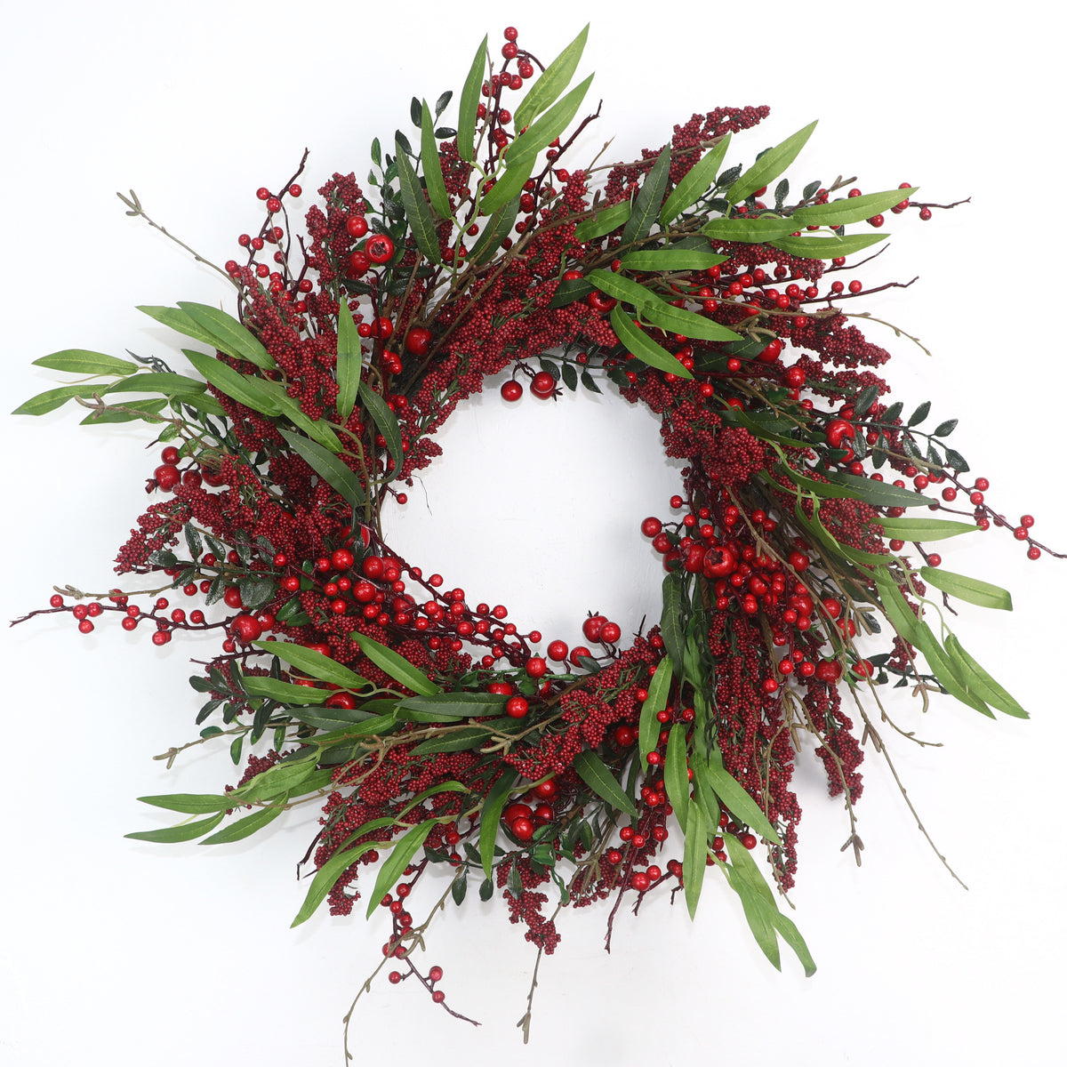 Winter Berry Olive 24 Inch Unlit Wreath