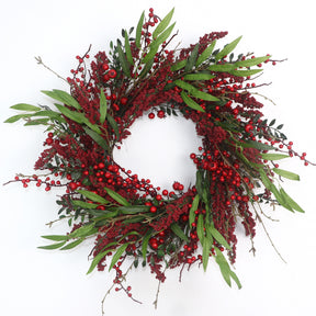 Winter Berry Olive 24 Inch Unlit Wreath
