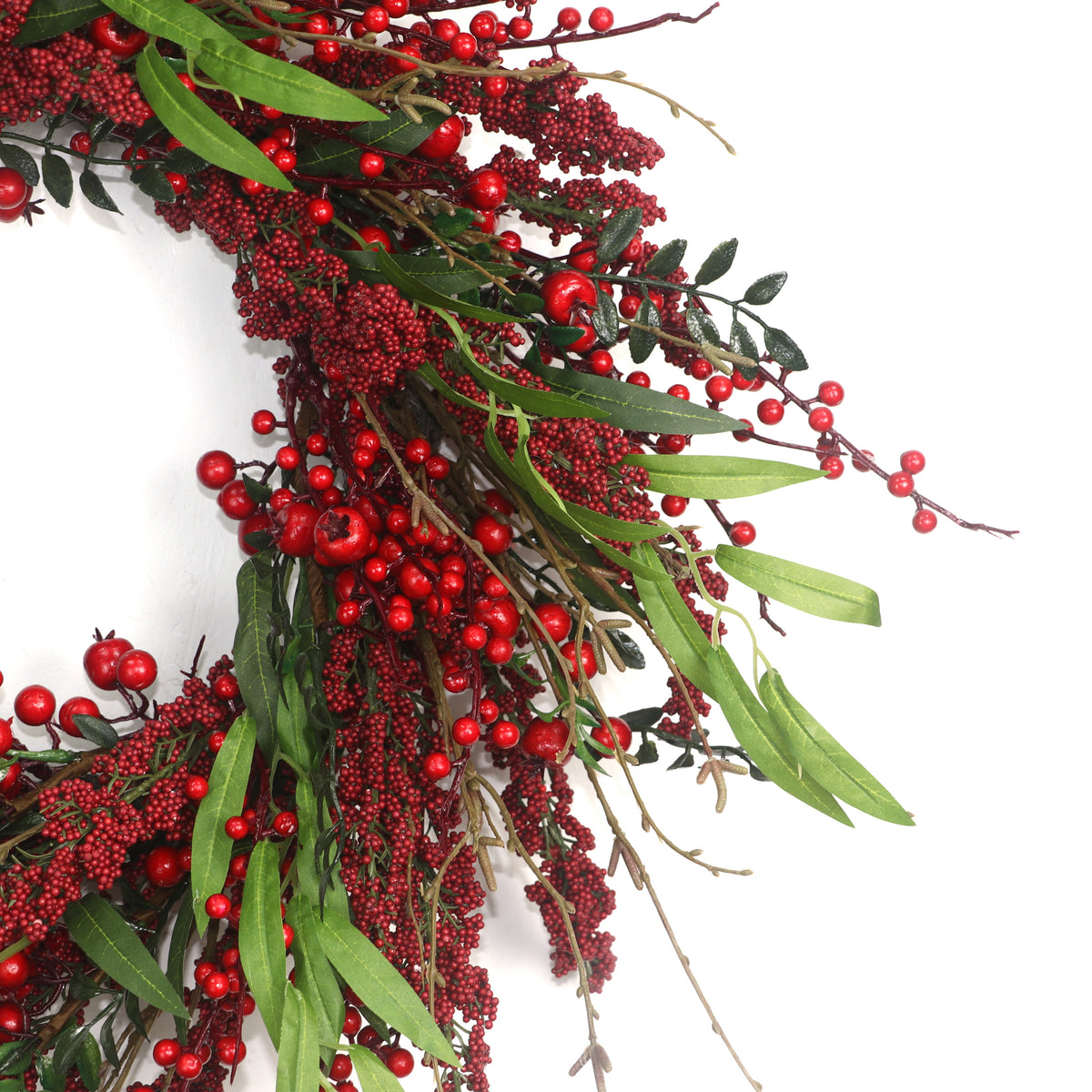Winter Berry Olive 24 Inch Unlit Wreath