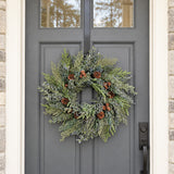 Juniper Berry Cypress 24 Inch Unlit Greenery Wreath