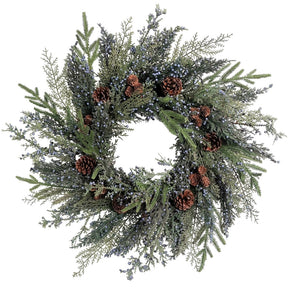 Juniper Berry Cypress 24 Inch Unlit Greenery Wreath