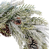 Frosted Cypress and Pine 28 Inch Unlit Greenery Wreath with Pinecones