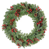 Classic Forest 30 Inch Christmas Wreath with Twinkle Lights