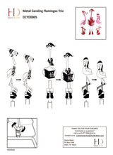 Metal Caroling Flamingos Trio Yard Decor