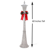 60 Inch Tall White Lamppost with LED Lights for Indoor or Outdoor Use