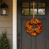 24 Inch Fall Sunflower Artificial Wreath